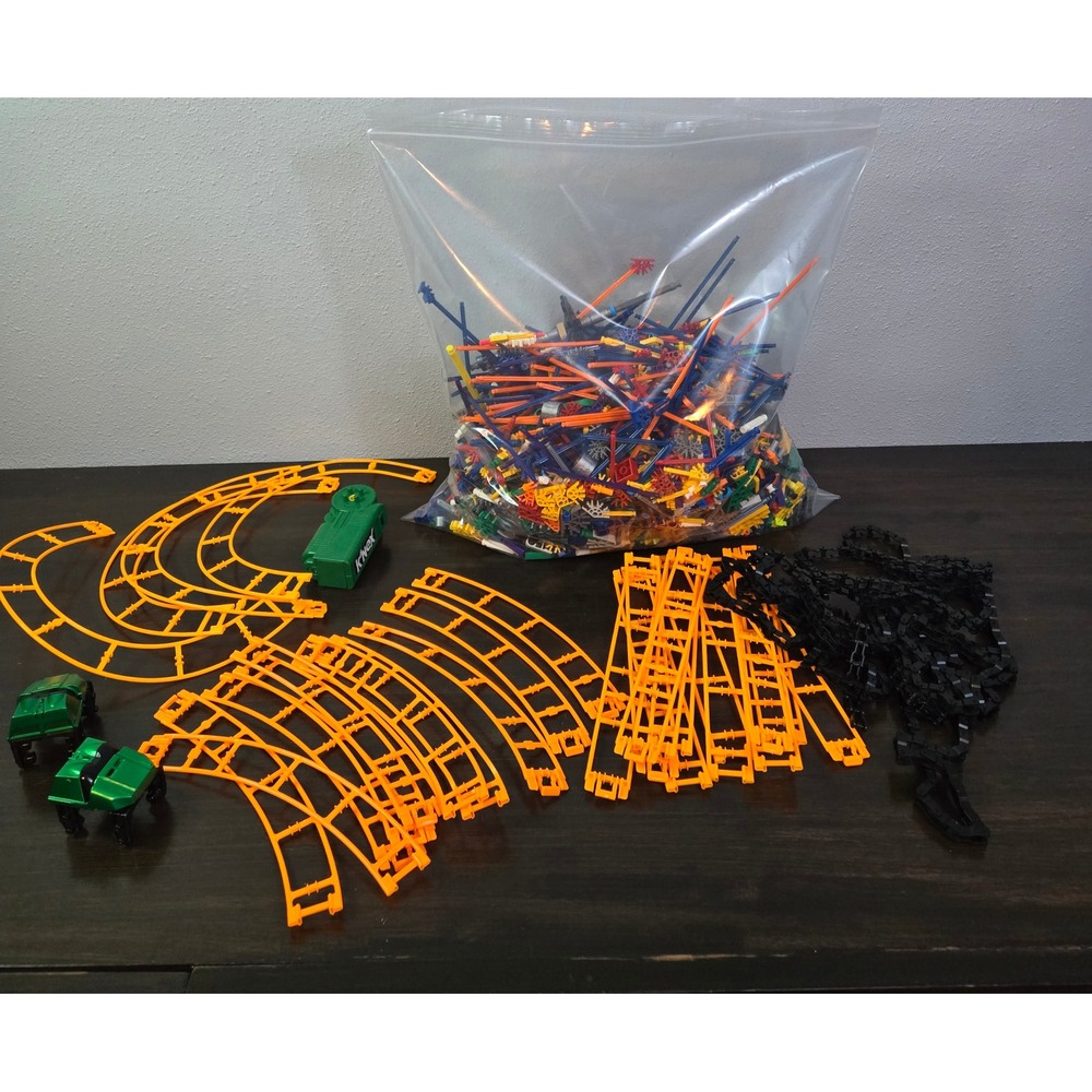 K'NEX Roller Coaster Bulk Lot with Motor Track Cars Chain Rods and‎ Connectors